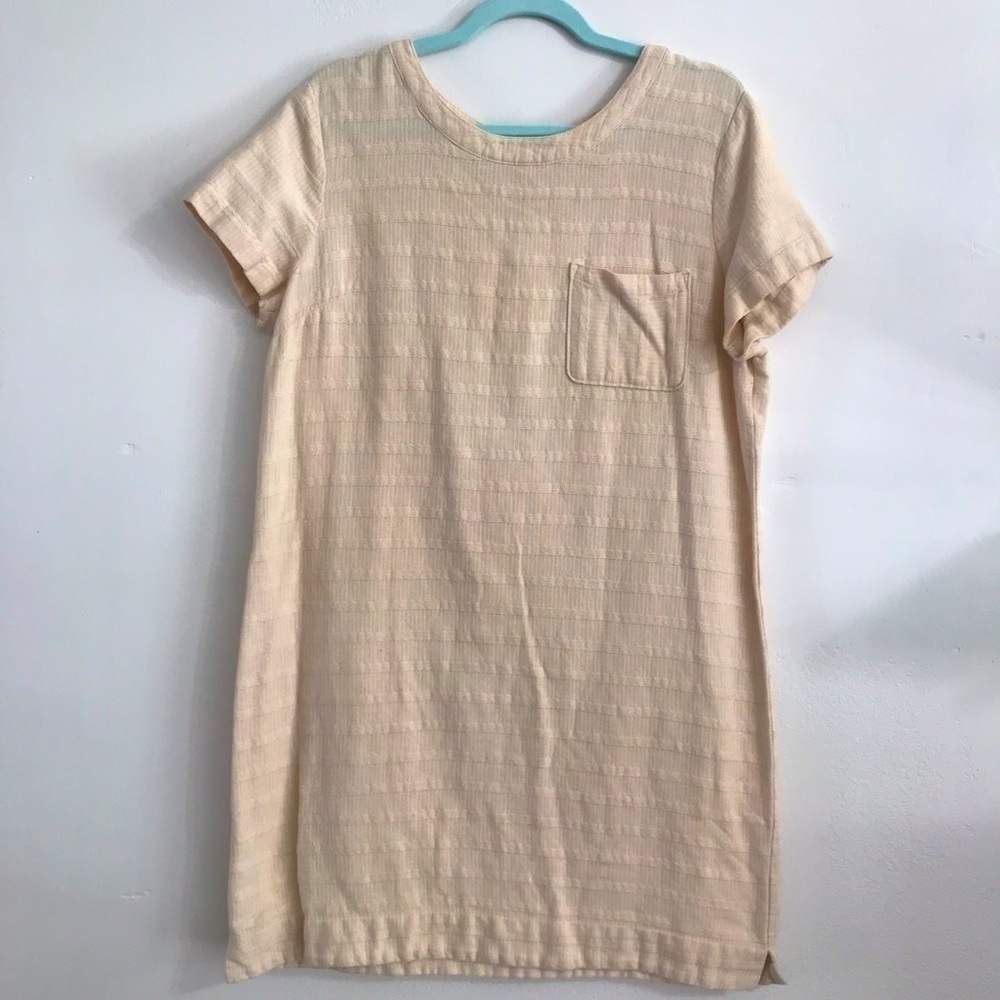 Lou & Grey short tunic dress size L lagenlook 100% cotton cream color